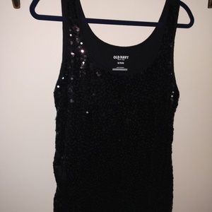 Old Navy Black Sequence tank top
